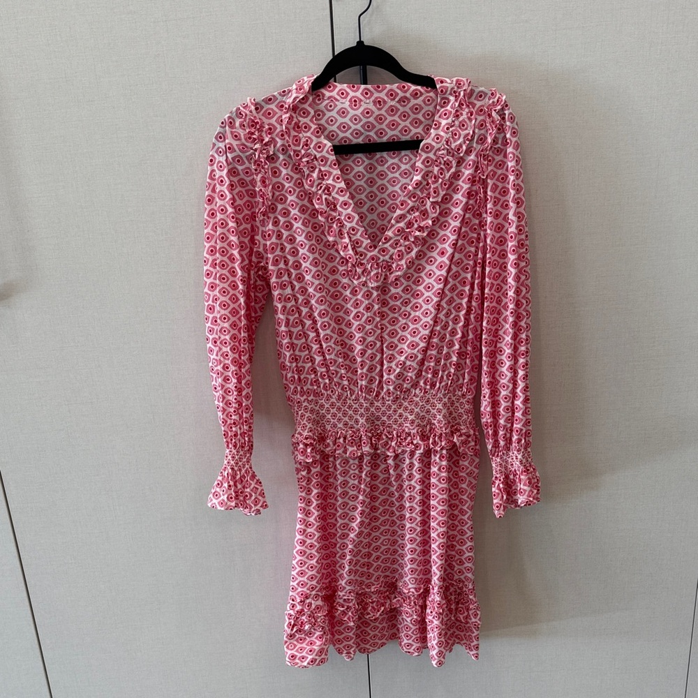 Zadig & Voltaire Red Patterned Long Sleeve Dress